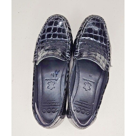ECCO Dress Shoes/Loafers Black EU 36 Croc Print. EUC DRIVING MOC 5.5 EUC - Picture 2 of 7